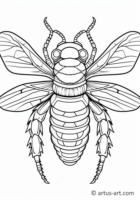 Geweldige Cicada Kleurplaat